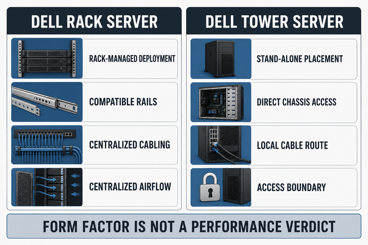 Dell Rack vs. Tower auf einen Blick KDST
