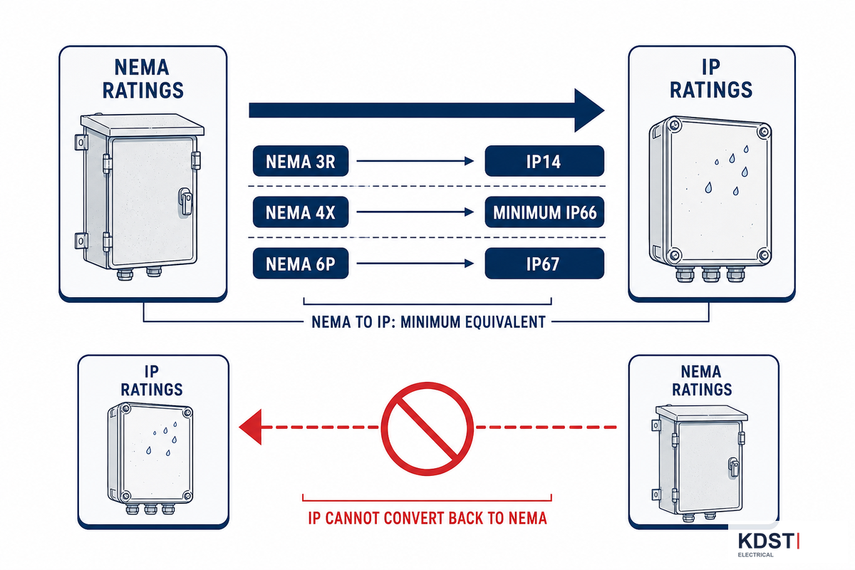 Calificaciones NEMA vs IP: El cruce de peatones unidireccional « KDST Electrical